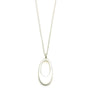 Load image into Gallery viewer, Handmade sterling silver necklace by Philippa Roberts featuring a delicate open oval pendant for a simple, chic look, made in Oakland, CA.
