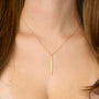 Load image into Gallery viewer, Gold Long Leaf Necklace with Diamonds - Art + Soul Gallery
