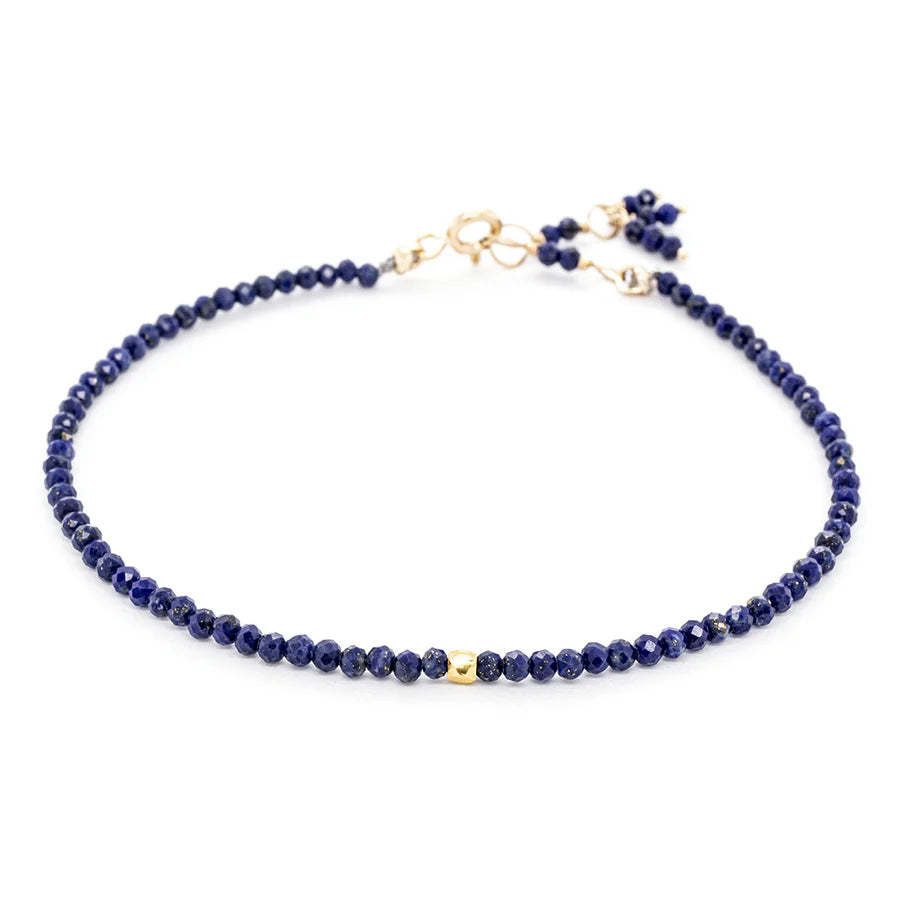 14K Single Wrap Gemstone Bracelet