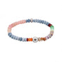 Load image into Gallery viewer, Anzie multicolored opal rondelle bead bracelet featuring a rhodium-plated sterling silver charm with white enamel and sparkling clear topaz accents. Colorful gemstone bracelet with elegant designer details for everyday luxury styling.
