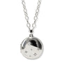 Load image into Gallery viewer, Anzie celestial locket necklace on a long sterling silver chain featuring a star cluster design set with white sapphires, bold keepsake statement jewelry piece and handcrafted designer celestial-inspired necklace.
