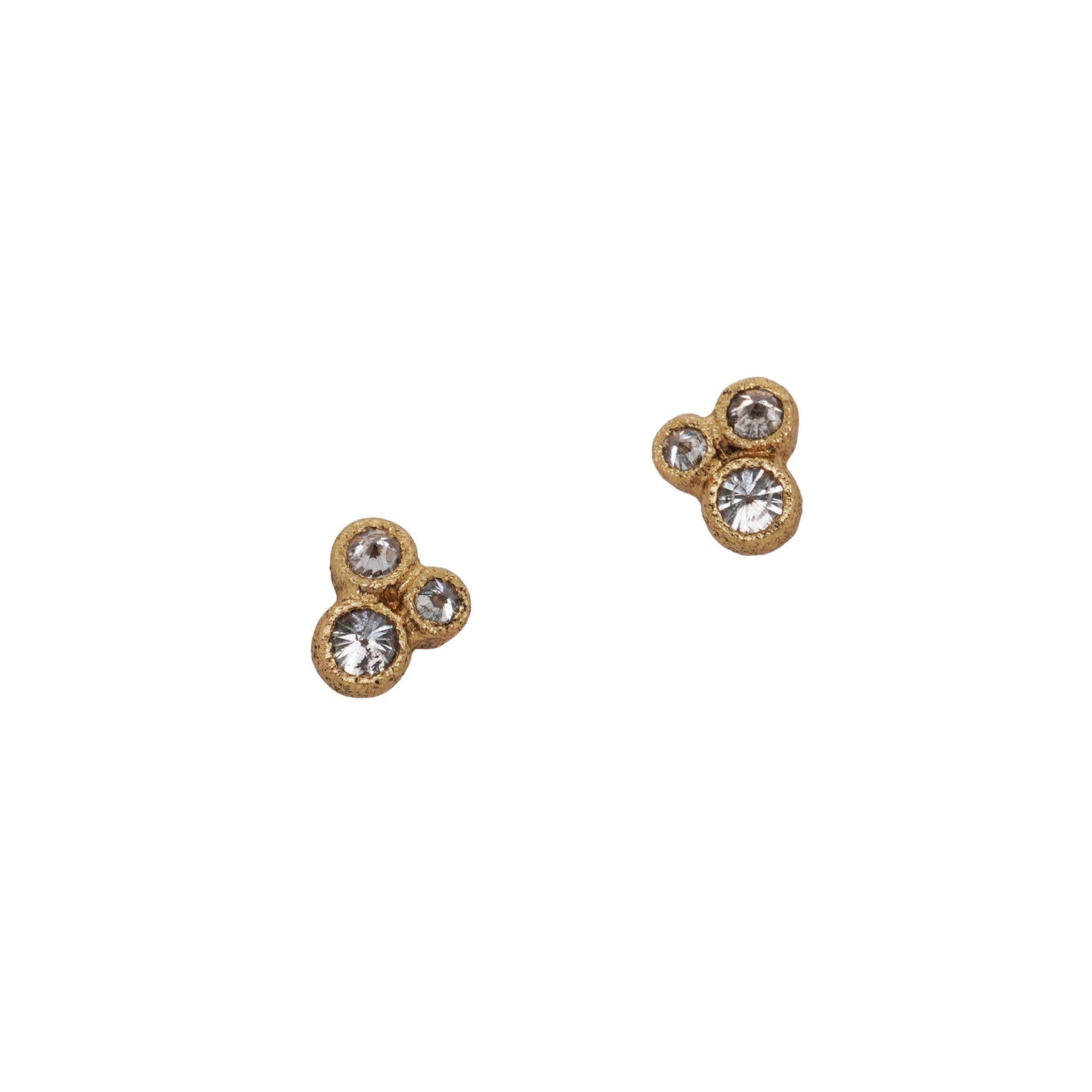 Inverted Triple Diamond Earrings