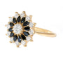 Load image into Gallery viewer, Black and White Diamond Flower Cluster Ring
