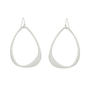 Load image into Gallery viewer, Handmade sterling silver large organic oval earrings by Philippa Roberts, approximately 2 1/4 inches long on sterling silver ear wires, made in Oakland, CA.
