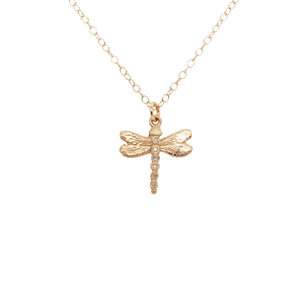Dragonfly Necklace w/ Diamonds