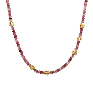 Pink Tourmaline “Flora” Bead Necklace