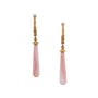 Load image into Gallery viewer, One of a kind Pink Shell earrings from Alex Sepkus' Sticks and Stones series that feature 18K yellow gold mountings with diamond accents.&nbsp;
