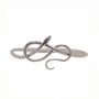 Load image into Gallery viewer, Sterling silver serpent bangle by Annette Ferdinandsen with white diamond eyes, symbolizing transformation and rebirth.
