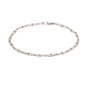 Load image into Gallery viewer, A sterling silver bracelet with oval and square charms set iwth pink sapphires and hand engraved designs, by Adel Chefridi. 
