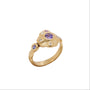 Load image into Gallery viewer, Alex Sepkus' 'Dawn' 18k yellow gold mounting featuring a beautiful mix of soft violetish purple sapphires and white diamonds.&nbsp;

