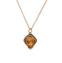Load image into Gallery viewer, Gold necklace with a square citrine pendant and diamond accents by Ananda Khalsa
