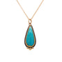 Load image into Gallery viewer, Teardrop-shaped gem silica pendant with 3 diamond accents on a gold chain from Ananda Khalsa
