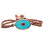 Load image into Gallery viewer, Turquoise and Ruby Eye bracelet with multi braided cord and magnetic closure.
