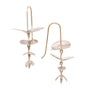 Load image into Gallery viewer, sterling silver eucalyptus motif earrings with 14k yellow gold ear and connecting wires by Annette Ferdinandsen. 
