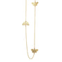 Load image into Gallery viewer, 18k yellow gold articulated butterfly necklace with three stationed butterflys along the chain by James Banks Design. 

