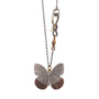 Load image into Gallery viewer, Oxidized sterling silver and darkened rose gold tips baby Asterope butterlfy necklace by James Banks Design. 
