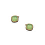 Load image into Gallery viewer, faceted chrysoprase stud earrings bezel set in 22k yellow gold with a single diamond accent and a sterling silver back by Ananda Khalsa. 
