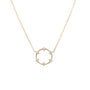 Load image into Gallery viewer, 14k yellow gold circle necklace with 6 prong set white diamonds by Zoe Chicco
