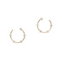 Load image into Gallery viewer, 14k yellow gold circle earrings with 5 prong set white diamonds on each by Zoe Chicco. 
