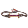 Load image into Gallery viewer, Ruby Bar and Pave Diamond Bracelet with grey multi cord
