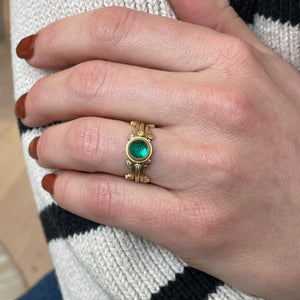 Rose Cut Emerald Ring