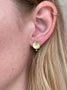 Load image into Gallery viewer, Hammered Disc and Diamond Stud Earrings
