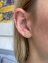 Load image into Gallery viewer, Gold and Four Diamond Circle Stud Earrings
