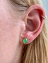 Load image into Gallery viewer, Rosecut Chrysoprase Stud Earring with Diamond Accent
