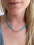 Load image into Gallery viewer, Tapered Turquoise and Gold Snake Necklace w/ Diamonds
