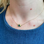 Load image into Gallery viewer, Dark Turquoise Rose Cut Pear Shaped Tourmaline Gold Plate Necklace
