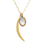 Load image into Gallery viewer, Moonstone and Hammered Crescent Necklace
