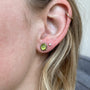 Load image into Gallery viewer, Peridot Stud Earring with Diamond
