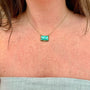 Load image into Gallery viewer, Turquoise + 3 Diamond Necklace
