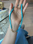 Load image into Gallery viewer, Tapered Turquoise and Gold Snake Necklace w/ Diamonds
