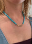 Load image into Gallery viewer, Tapered Turquoise and Gold Snake Necklace w/ Diamonds
