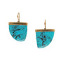 Load image into Gallery viewer, 18k yellow gold drop earrings with one-of-a-kind turquoise stones
