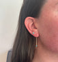 Load image into Gallery viewer, Medium Thin Hoops w/ Turquoise

