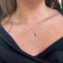Load image into Gallery viewer, Turquoise Bullet Pendant w/ Tiny Bar + Cable Chain
