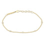 Load image into Gallery viewer, 14k yellow gold ball chain bracelet with 5 small bezel set white diamonds by zoe chicco
