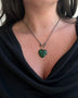 Load image into Gallery viewer, Malachite Heart on Desert Mix Camo Paracord w/ Charm Holder
