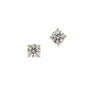 Load image into Gallery viewer, Lab Grown Round Brilliant Cut 4 Prong Set Yellow Gold Earrings
