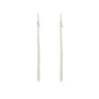 Load image into Gallery viewer, Handmade sterling silver long stick earrings by Philippa Roberts, minimalist linear drop earrings, 2 3/4 inch length.
