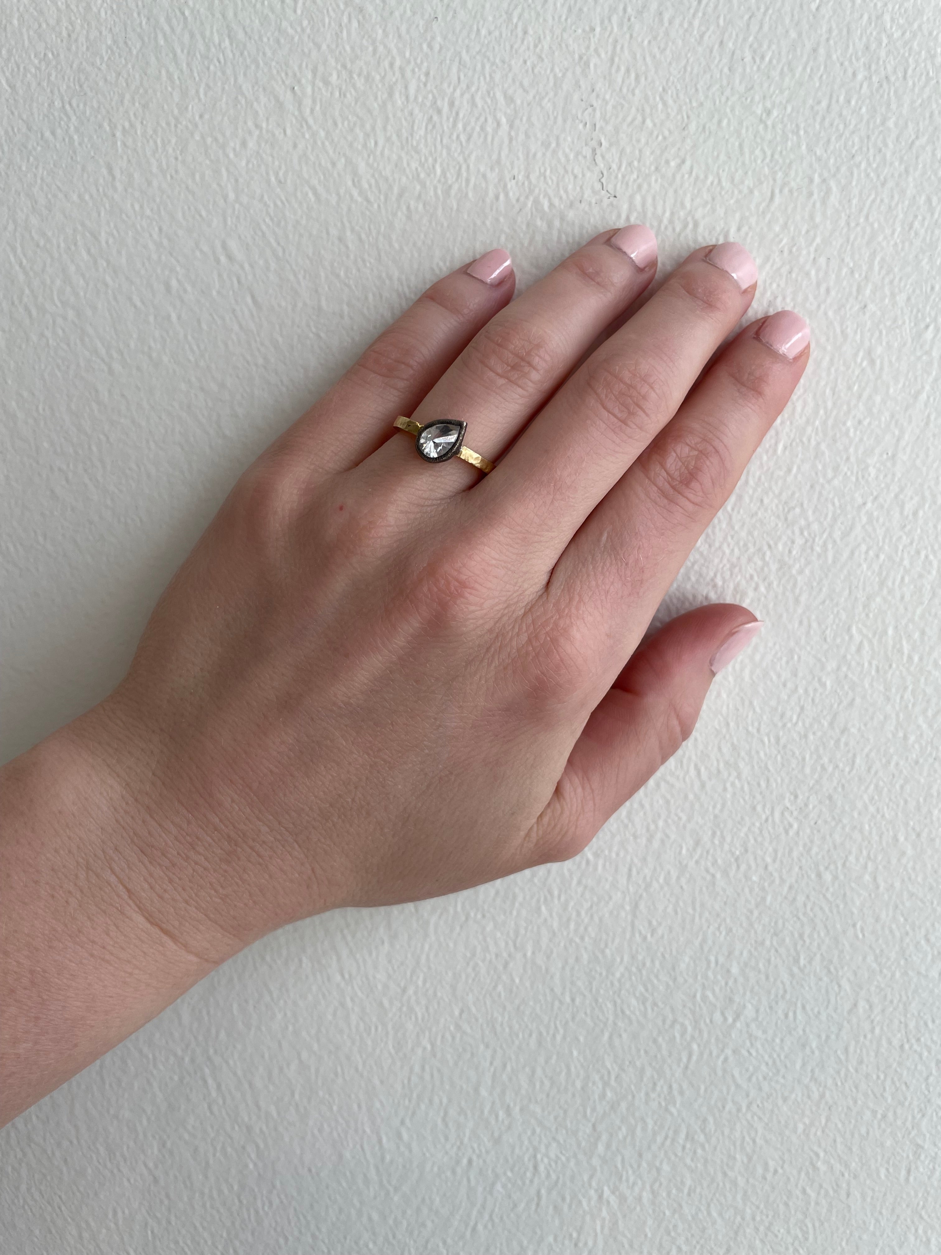 Engagement Rings Inverted TAP by Todd Pownell | Inverted Pear Diamond Solitaire Gold Ring – Art ...