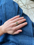 Load image into Gallery viewer, Blue Tourmaline and Diamond Moon Ring

