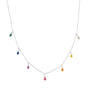 Load image into Gallery viewer, Handmade multi sapphire drop necklace in silver by Philippa Roberts on a delicate cable chain with extender.
