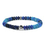 Load image into Gallery viewer, Anzie blue ombré Afghanite rondelle beaded bracelet featuring natural Afghanite gemstone beads and a sterling silver hex bolt charm set with a clear topaz center, handcrafted designer gemstone jewelry bracelet.
