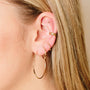 Load image into Gallery viewer, 5 Bead Set Diamond Large Hoop Earrings
