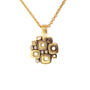Load image into Gallery viewer, Alex Sepkus 18k yellow gold chain and pendant featuring square "windows" and 5 small white diamonds. 
