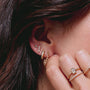 Load image into Gallery viewer, 14k Pavé Diamond Line Chubby Huggie Hoops
