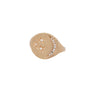Load image into Gallery viewer, 14k yellow gold signet ring featuring a moon and stars motif with white diamonds by Victoria Cunningham. 

